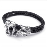 Men's Titanium Leather Bracelet
