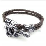 Men's Titanium Leather Bracelet