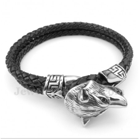 Men's Titanium Leather Bracelet