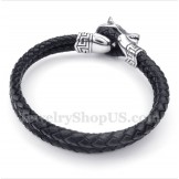 Men's Titanium Leather Bracelet