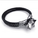 Men's Titanium Leather Bracelet