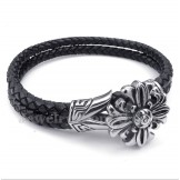 Men's Titanium Leather Bracelet