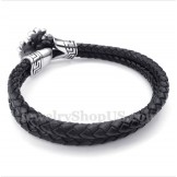 Men's Titanium Leather Bracelet