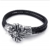 Men's Titanium Leather Bracelet