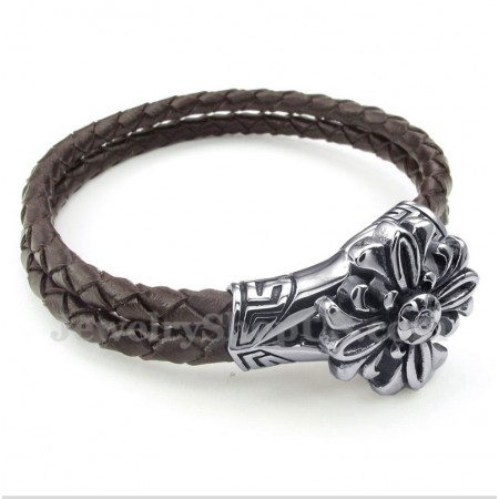 Men's Titanium Leather Bracelet
