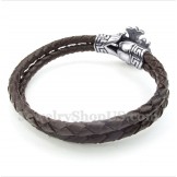 Men's Titanium Leather Bracelet
