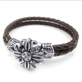 Men's Titanium Leather Bracelet