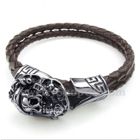 Men's Titanium Leather Bracelet
