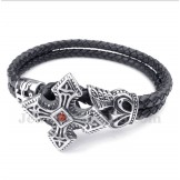 Men's Titanium Leather Bracelet