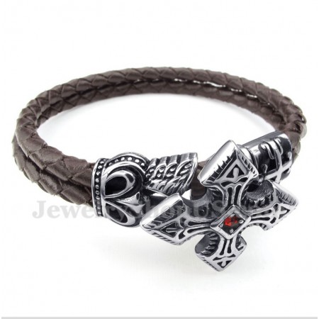 Men's Titanium Leather Bracelet