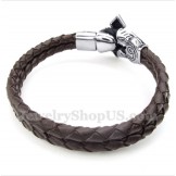Men's Titanium Leather Bracelet