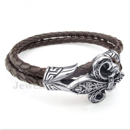 Men's Titanium Leather Bracelet