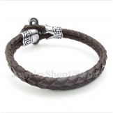 Men's Titanium Leather Bracelet