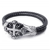 Men's Titanium Leather Bracelet