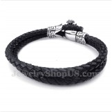 Men's Titanium Leather Bracelet