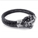 Men's Titanium Leather Bracelet
