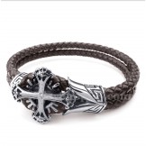 Men's Titanium Leather Bracelet