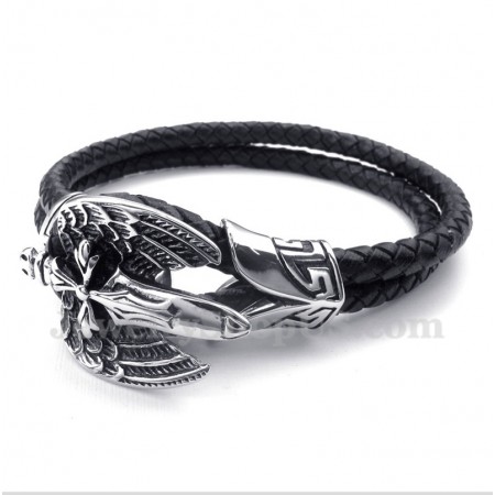 Men's Titanium Leather Bracelet