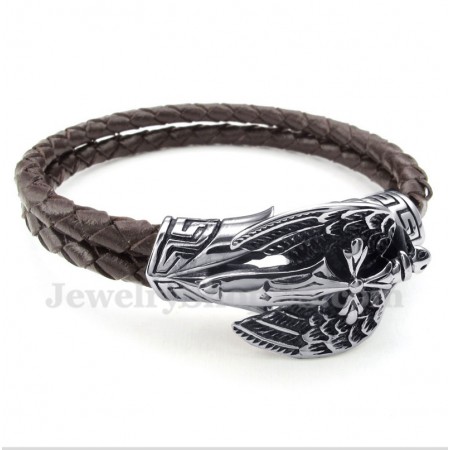 Men's Titanium Leather Bracelet