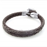Men's Titanium Leather Bracelet