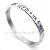 Men's Titanium Diamond Roman Numerals Bracelet