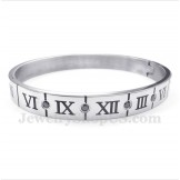 Men's Titanium Diamond Roman Numerals Bracelet