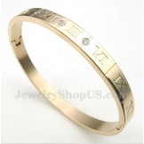 Men's Titanium Diamond Rose Gold Roman Numerals Bracelet