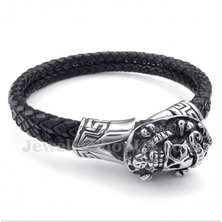 Men's Titanium Leather Bracelet