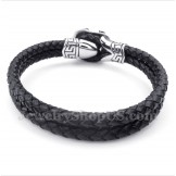 Men's Titanium Leather Bracelet