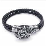 Men's Titanium Leather Bracelet