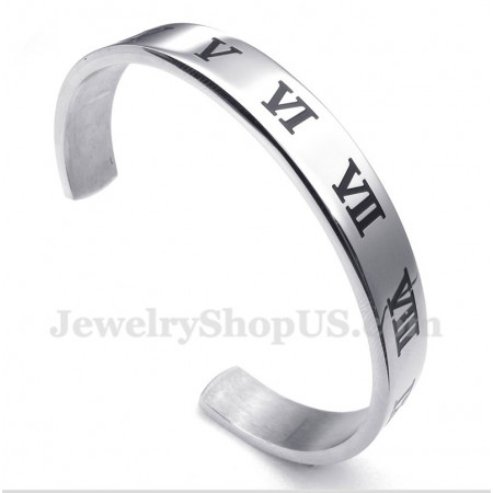 Men's Titanium Roman Numerals Bracelet