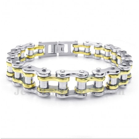 Men's Titanium Gold Bracelet