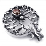Men's Titanium Red Diamond Spider Pendant with Free Chain