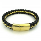 Men's Titanium Leather Bracelet
