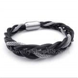 Men's Titanium Leather Bracelet