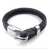 Men's Leather Titanium Bracelet
