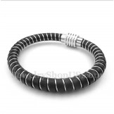 Men's Cable Leather Bracelet