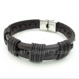 Men's Leather Titanium Bracelet