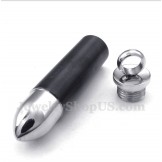 Men's Titanium Black Bullet Pendant with Free Chain