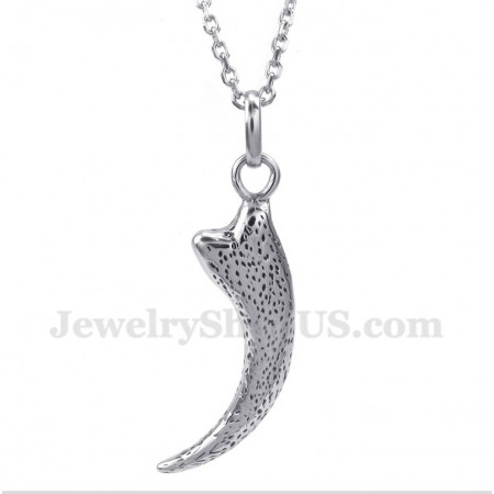 Men's Titanium Wolf Fang Pendant with Free Chain