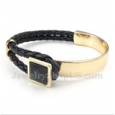 Men's Leather Titanium Bracelet