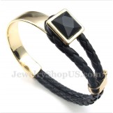 Men's Leather Titanium Bracelet