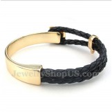 Men's Leather Titanium Bracelet