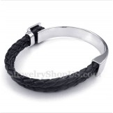 Men's Leather Titanium Bracelet
