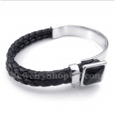 Men's Leather Titanium Bracelet