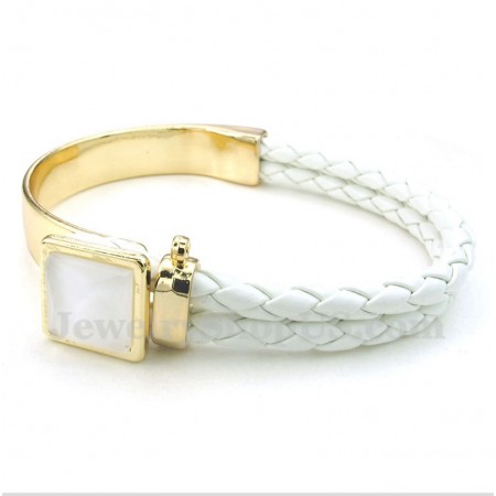 Men's Leather Titanium Bracelet