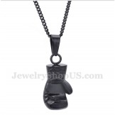 Men's Titanium Black Boxing Glove Pendant with Free Chain