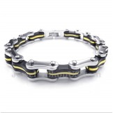 Men's Titanium Bicycle Chain Rubber Bracelet