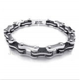 Men's Titanium Bicycle Chain Rubber Bracelet