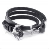 Men's Titanium Leather Bracelet